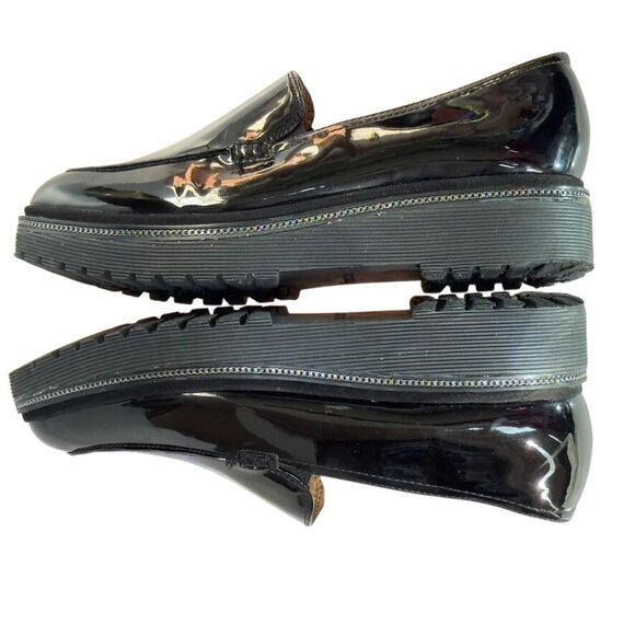 FRANCIO SARTO Static Women's Black Patent Leather Platform Loafers  Size 7.5 - Picture 6 of 11